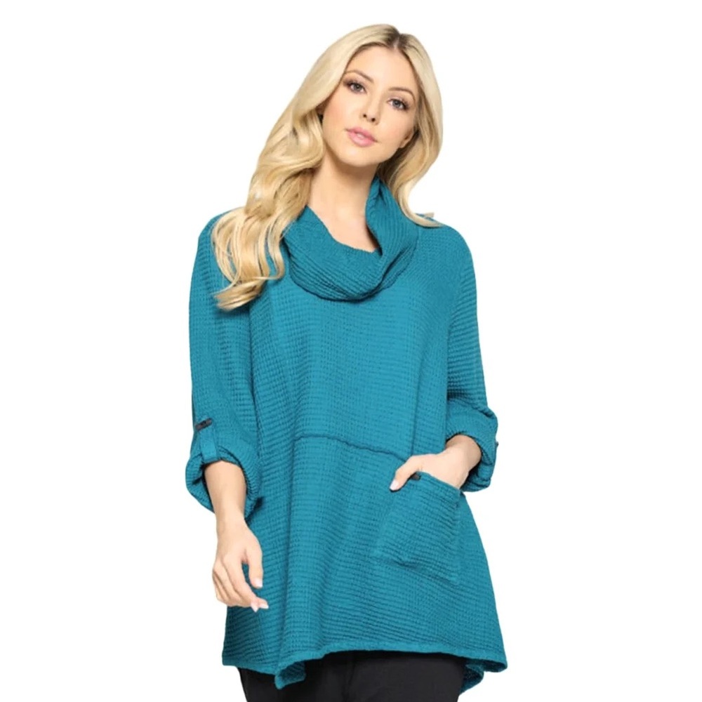 Focus | Waffle Cowl-Neck Tunic
